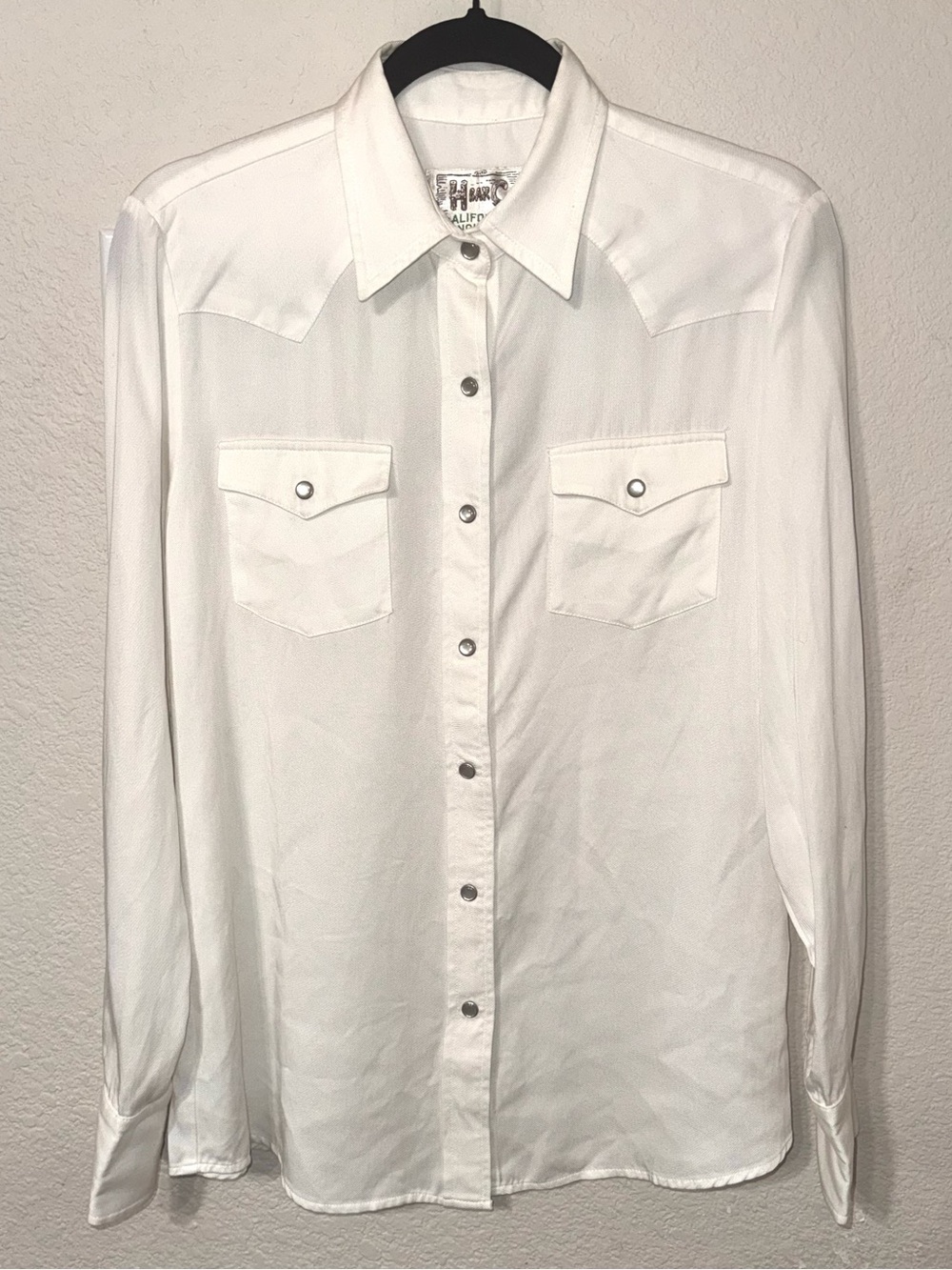 NWT H Bar C Ranchwear Denver Pearl Snap Shirt - White- Mens Size Large